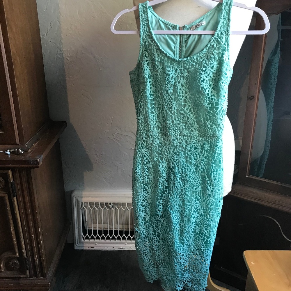 Mint embroidered lace dress - Charlotte Russe